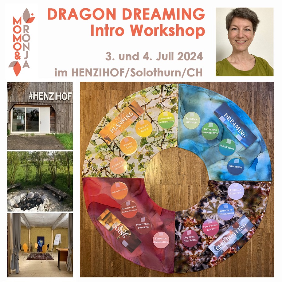 Flyer zum Dragon Dreaming Intro-Workshop in der Schweiz