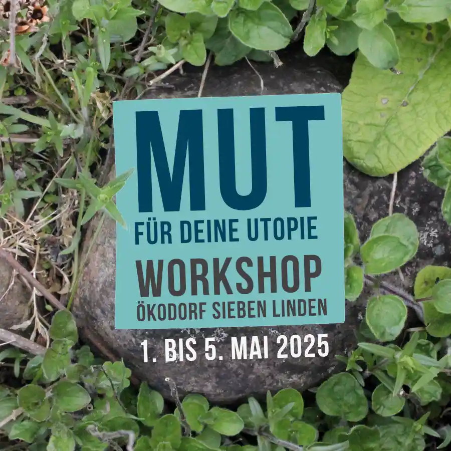 Post-it in Blumenwiese mit Aufschrift: Mutmacher-Workshop